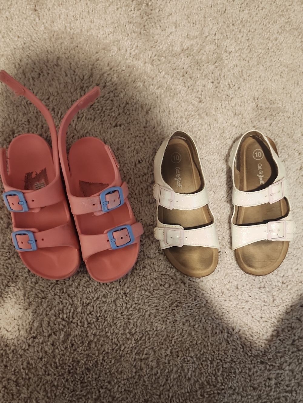 Kids Pink Buckle Sandals - Comfortable Double-Strap Footwear